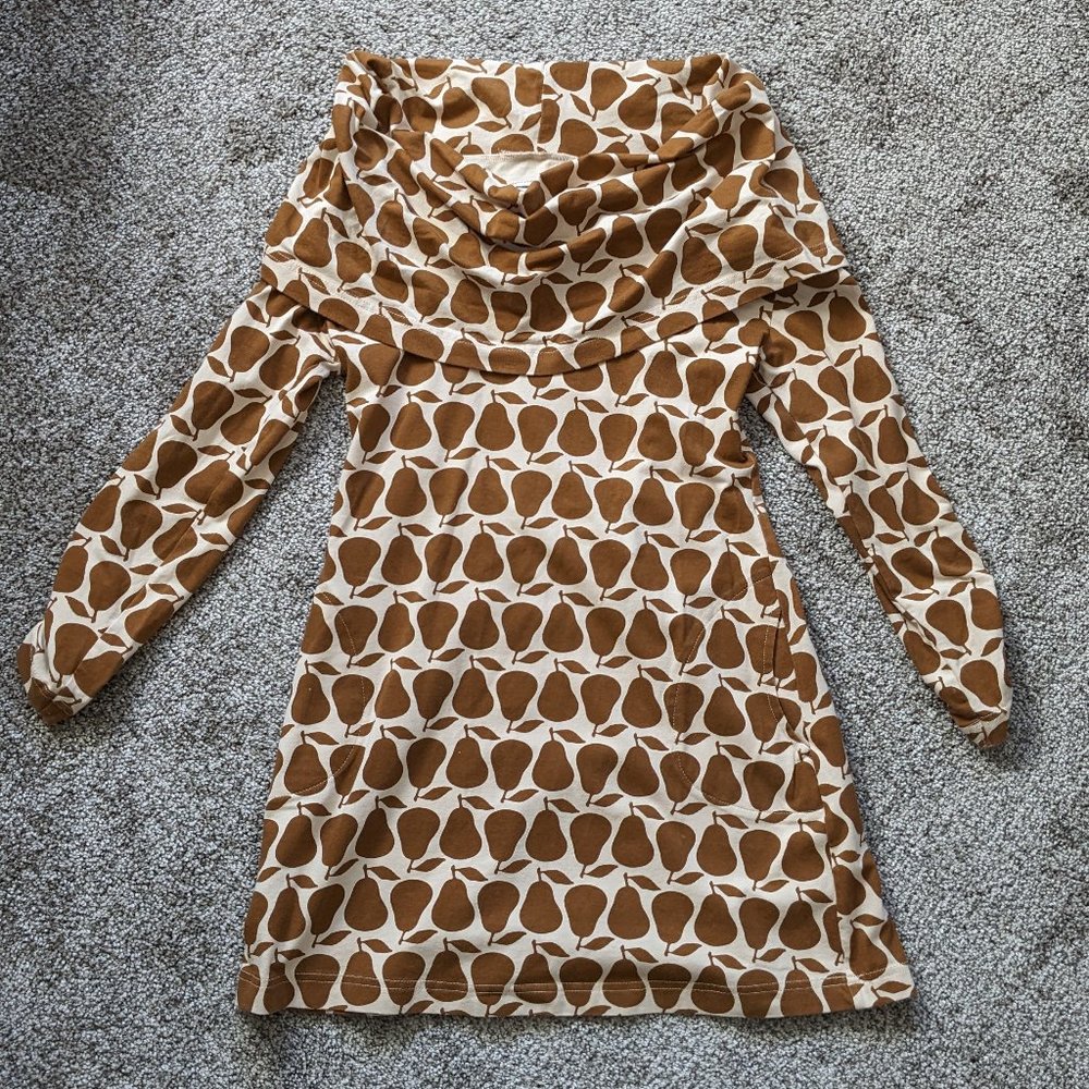 Effie's Heart Cowl-Neck Pear Print Dress